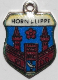HORN LIPPE, Germany - Vintage Silver Enamel Travel Shield Charm